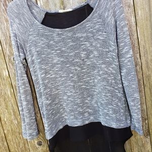 Lightweight sweater with sheer black back detail